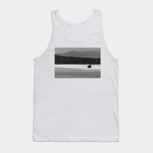 Howth Cliffs, Dublin, Ireland, black and white Tank Top